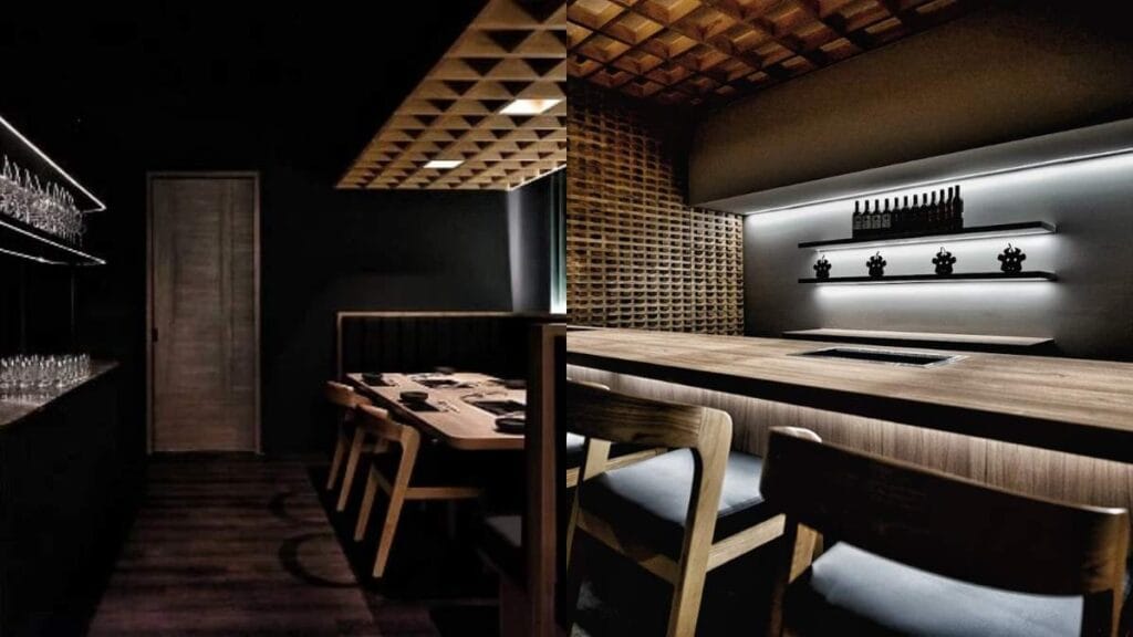 The elegant and private boutique atmosphere of Shatoburian, tailored for enjoying the best steak in Singapore.