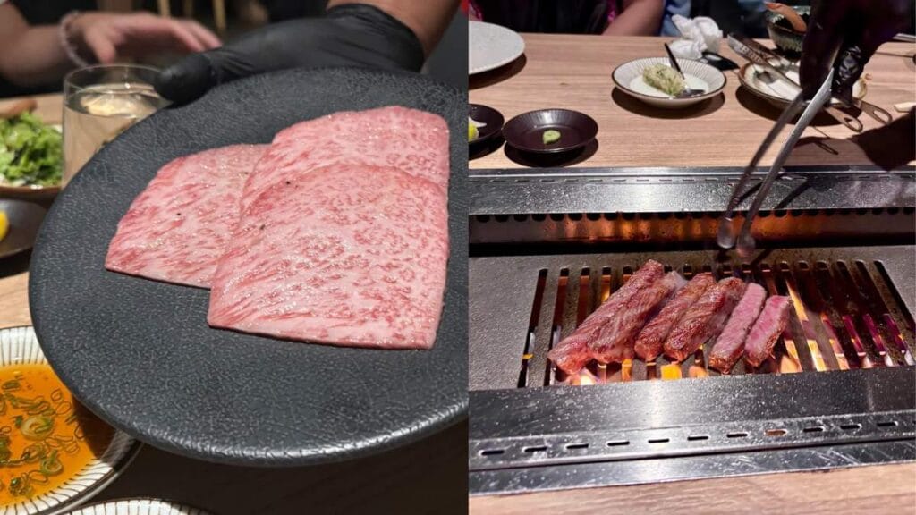 Premium A5 Wagyu Chateaubriand glistening with rich marbling, widely considered the best steak in Singapore.