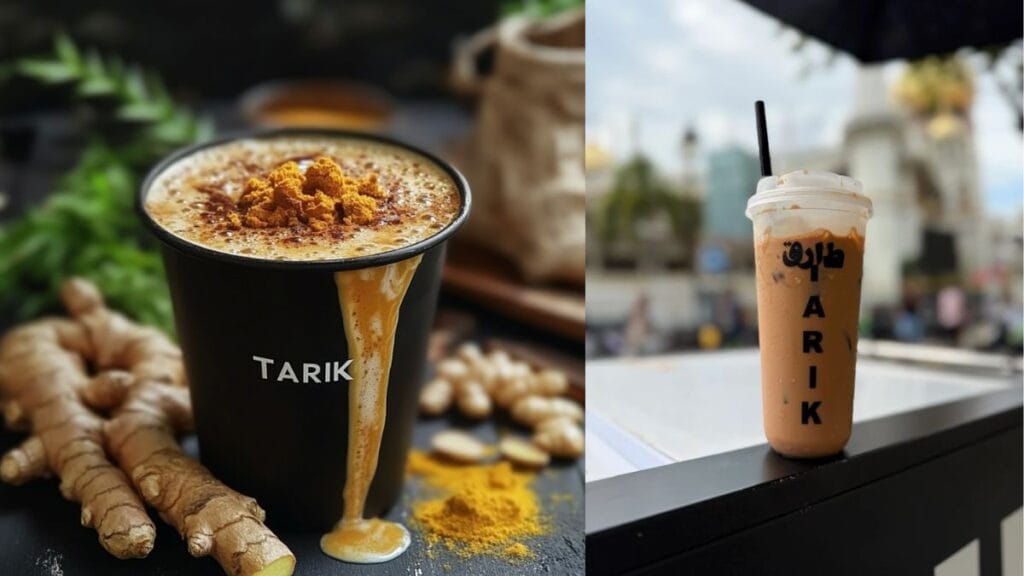 Creamy strong iced Teh Tarik and Saffron Tea Teh Zaffan authentic drinks from Tarik near Haji Lane.