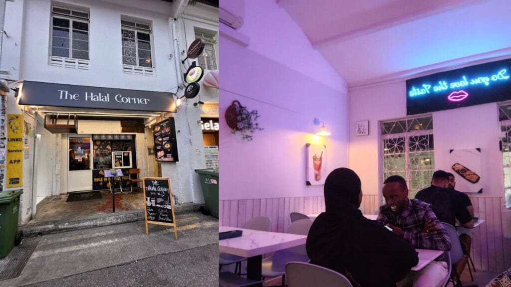 The Halal Corner neighbourhood restaurant serving massive plates of casual comfort food on Haji Lane.
