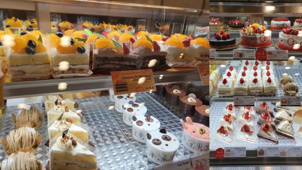 Chateraise Singapore Menu Prices 2026: What to Order 3 Chateraise Singapore menu with prices featuring whole birthday cakes and chilled items in the store display chiller