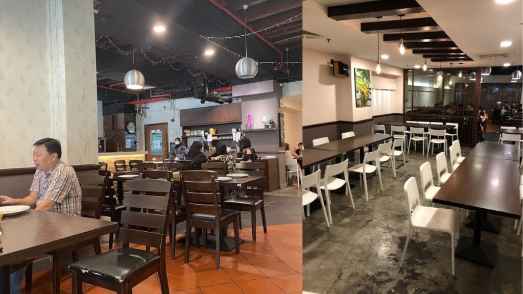 Spacious and family-friendly dining room at Pagi Sore, an old-school classic for halal Telok Ayer food.