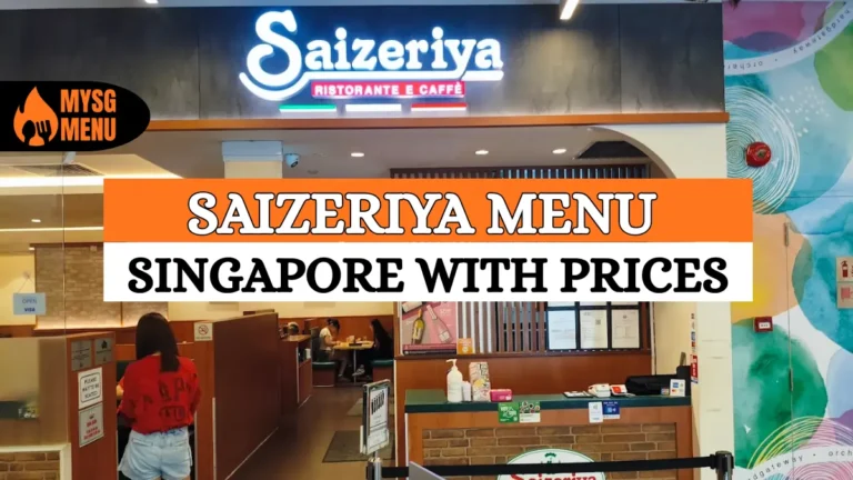 Saizeriya Menu With Prices in Singapore 2026