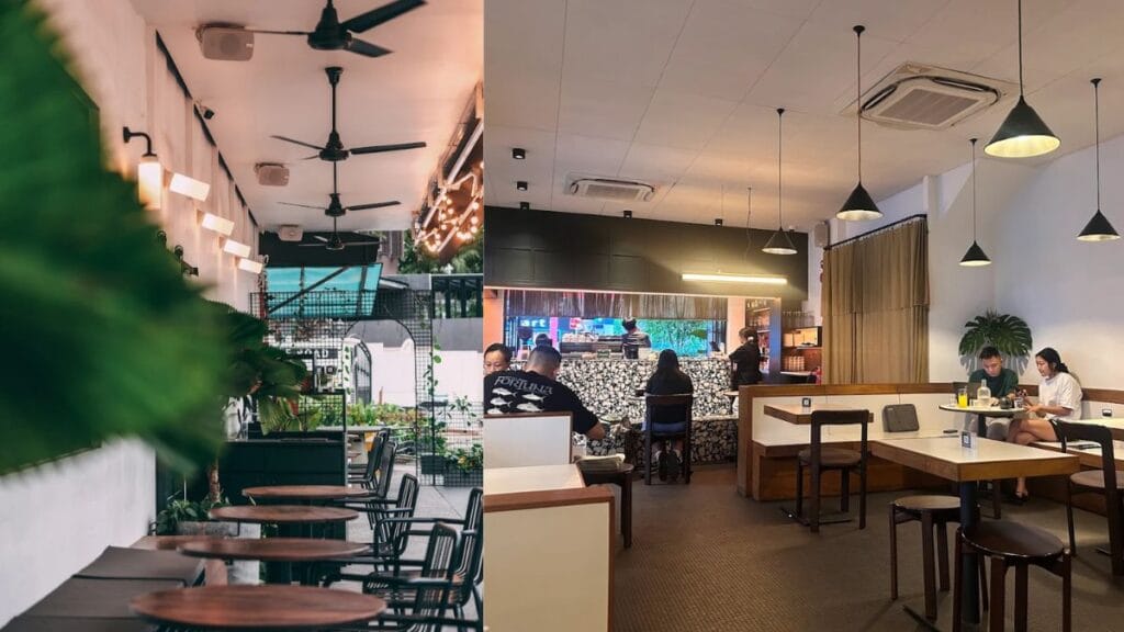 Best Dog Cafe Singapore: 26 Pet-Friendly Spots (2026) 9 People dining with their pets at the outdoor seating area of Seng House, a dog friendly cafe singapore along the East Coast.