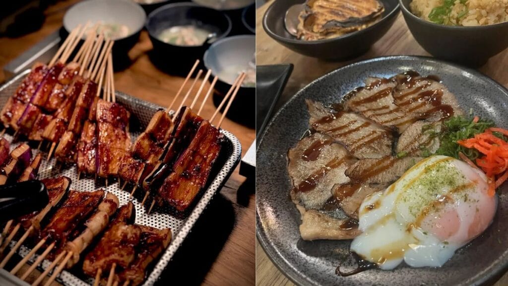 Signature Kushi Don with grilled skewers and onsen egg at ShuKuu Izakaya, a top Telok Ayer lunch.