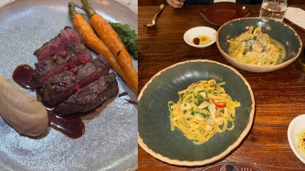 Michelin-worthy Uni Tagliolini and Pan-Seared Foie Gras at Solo Ristorante, premium Italian Telok Ayer food.