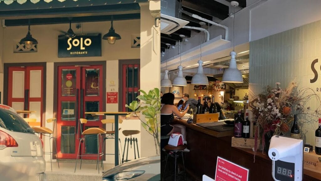 Casual Italian shophouse dining with an open kitchen at Solo Ristorante, an entertaining spot for Telok Ayer food.