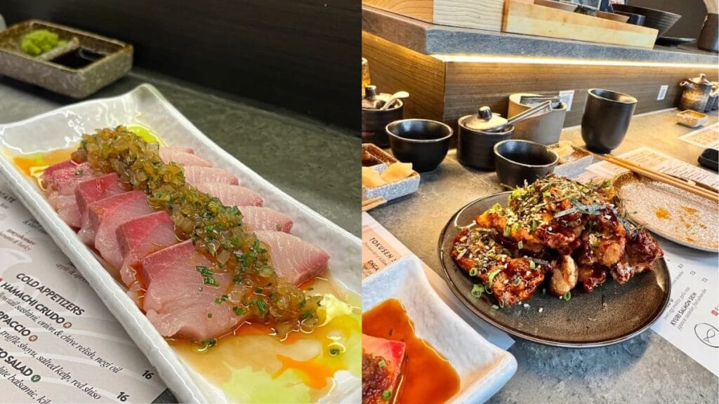Fresh Wagyu and Uni handroll wrapped in crisp seaweed at Toku Nori, a luxurious Telok Ayer food option.  