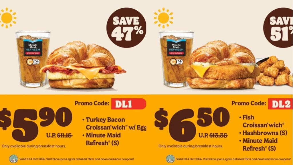 Verified Burger King Coupons Singapore: Max 62% Off Until Oct 2026 2 Burger King Breakfast Coupons codes Singapore