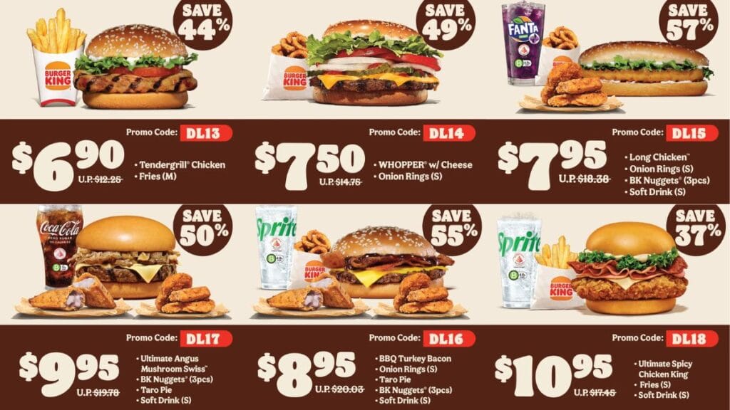 Verified Burger King Coupons Singapore: Max 62% Off Until Oct 2026 3 Burger King Value Meal Coupons codes Singapore